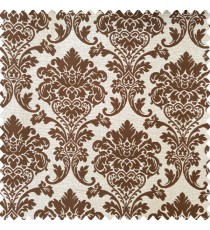 Chocolate brown and cream color beautiful traditional designs texture background swirls polyester main curtain